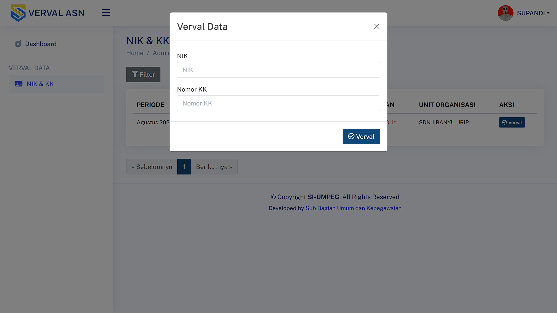 Verval Data NIK & KK ASN melalui Layanan Verval ASN | SI-UMPEG